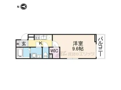 アプローズ(1K/2階)の間取り写真