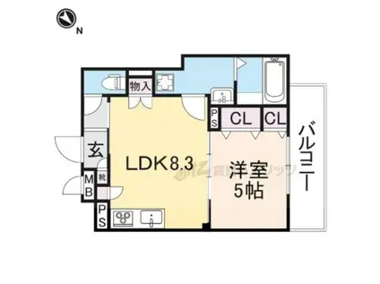 クリエオーレ藤阪中町(1LDK/2階)の間取り写真