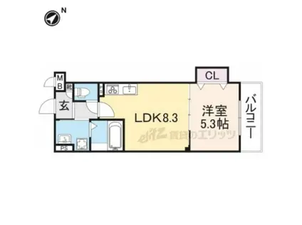 クリエオーレ藤阪中町(1LDK/2階)の間取り写真