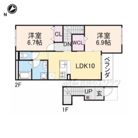 プリマヴェーラ(2LDK/2階)の間取り写真
