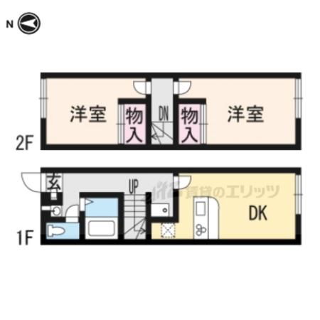 レオパレスいわはし(2DK/1階)の間取り写真
