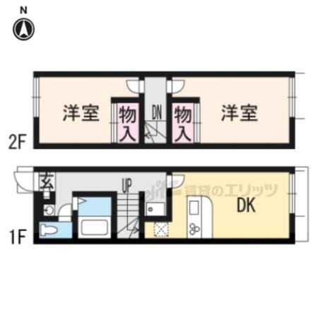 レオパレスいわき(2DK/1階)の間取り写真