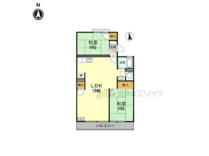 ラ・エスタシオンC棟(2LDK/2階)の間取り写真