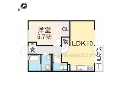 プレジール(1LDK/2階)の間取り写真