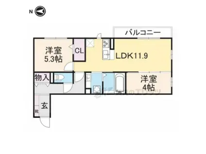 AVENIR(2LDK/2階)の間取り写真