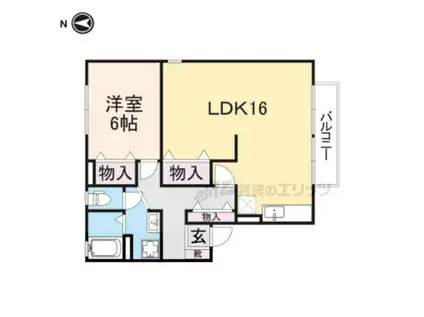 アネシスD(1LDK/2階)の間取り写真