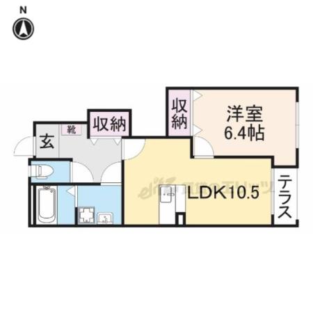 エクセル・パレス(1LDK/1階)の間取り写真