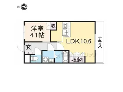 ラ・ポーラ滝川(1LDK/1階)の間取り写真