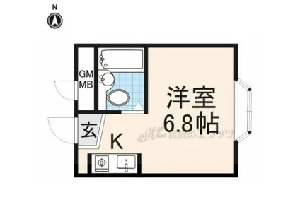 ハマンション香里(ワンルーム/3階)の間取り写真