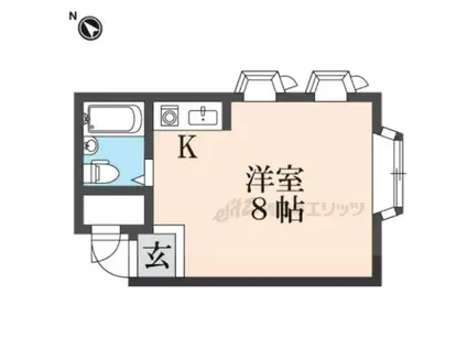 ハマンション香里(ワンルーム/1階)の間取り写真