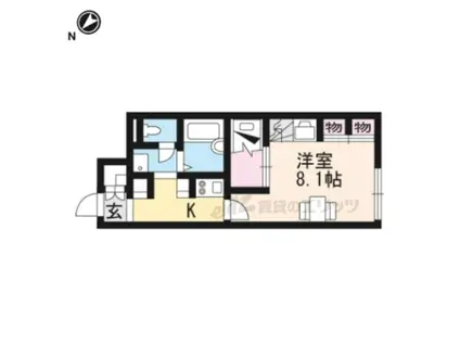 レオパレス私市(1K/1階)の間取り写真