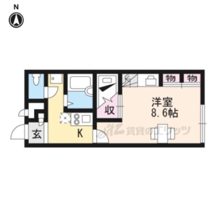 レオパレスウィン ウィン(1K/2階)の間取り写真
