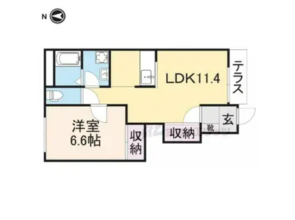 エクセレンス(1LDK/1階)の間取り写真