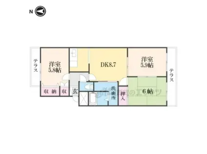 モアイースト(3DK/2階)の間取り写真