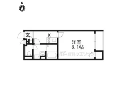 レオネクストウィズハピネス(1K/2階)の間取り写真