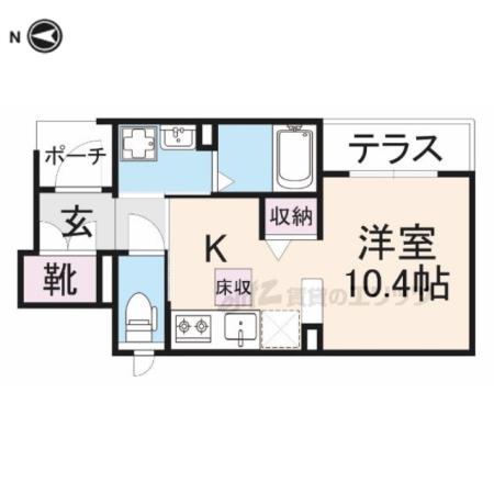 ロイヤルハイツしき番館(1K/1階)の間取り写真