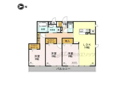 グランエステート奈良(3LDK/3階)の間取り写真