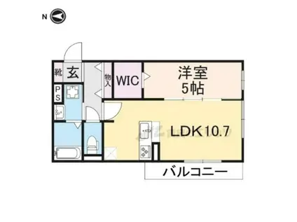 レーブ ノア(1LDK/2階)の間取り写真