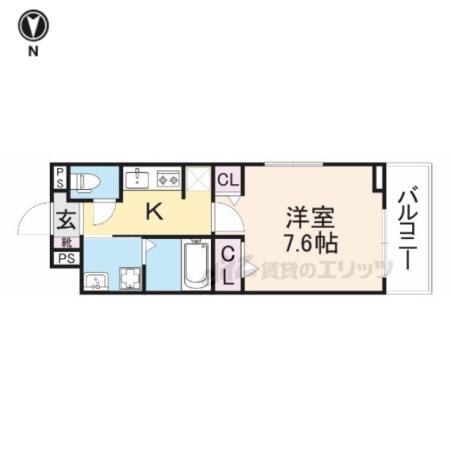 ハルズ HINODE(1K/2階)の間取り写真
