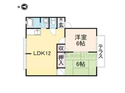 ロ・アールA棟(2LDK/2階)の間取り写真