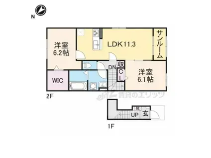 ルナクレシェンテ (2LDK/2階)の間取り写真