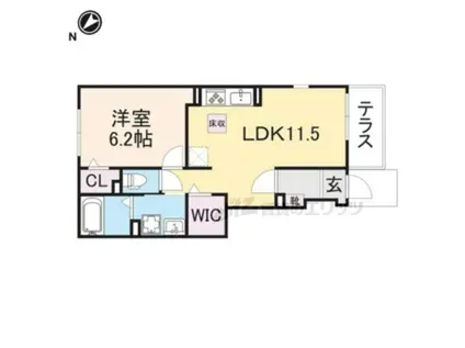 サニーハウスHAGIWARA(1LDK/1階)の間取り写真