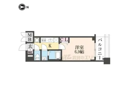 プレサンス京都東寺(1K/3階)の間取り写真