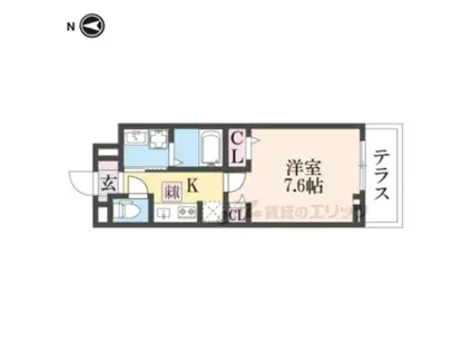 ウエストメゾン北袋(1K/1階)の間取り写真