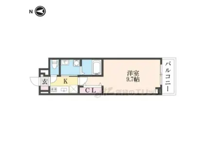 ウエストメゾン北袋(1K/3階)の間取り写真