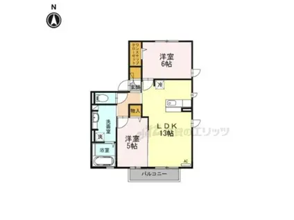 フェリーチェ真美ケ丘A棟(2LDK/2階)の間取り写真
