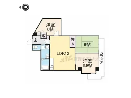 ベルク御殿山(3LDK/5階)の間取り写真