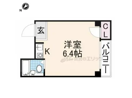 ハマンション枚方元町(ワンルーム/3階)の間取り写真