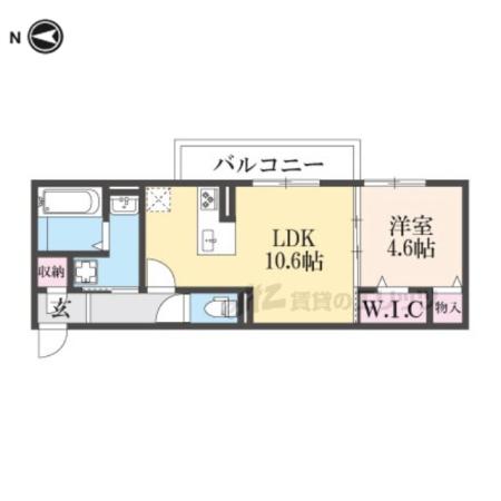 DーROOMホクレア(1LDK/3階)の間取り写真