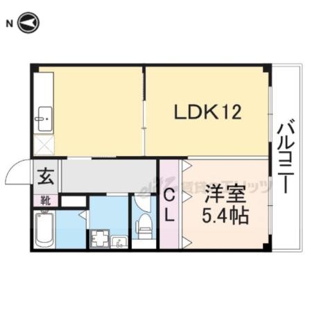 ツクモハイツ(1LDK/2階)の間取り写真