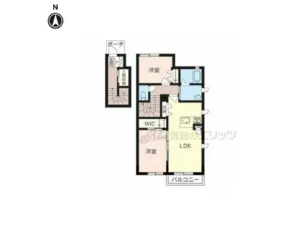 ルミエール・ヴェールC(2LDK/2階)の間取り写真