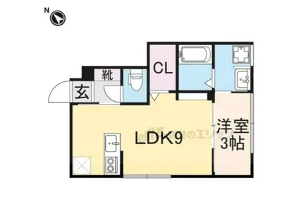 カルフール A棟(1LDK/1階)の間取り写真