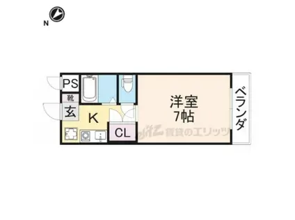 SKY DAY(1K/2階)の間取り写真