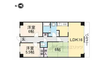 PHOENIX COURT 交野(3LDK/2階)の間取り写真