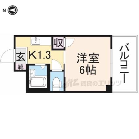 メゾンふたかみ(1K/2階)の間取り写真