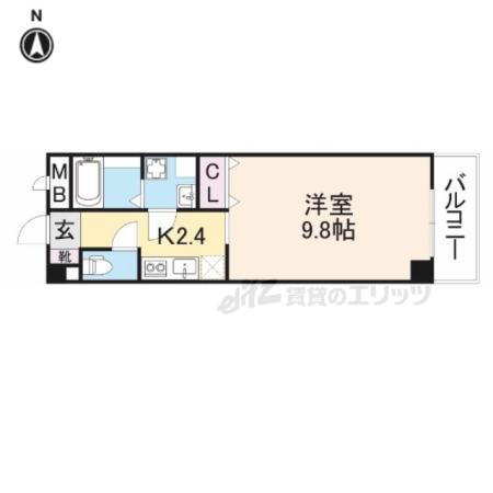 TOYOTOMI ARIIBLD.NO7(1K/2階)の間取り写真