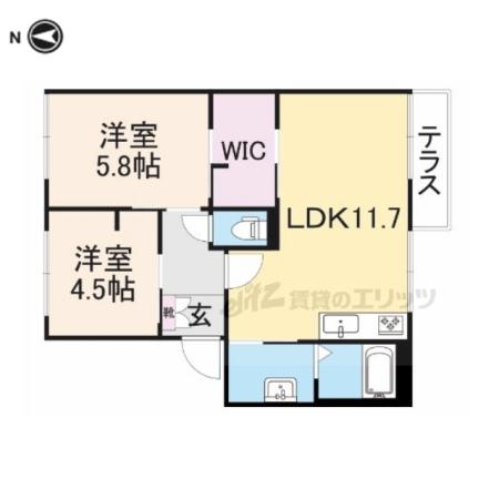 メモリーハウス(2LDK/1階)の間取り写真