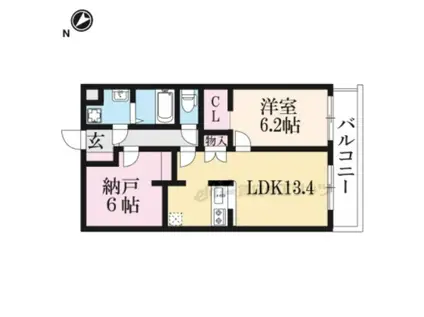NUKUMORI桂川南(2LDK/4階)の間取り写真