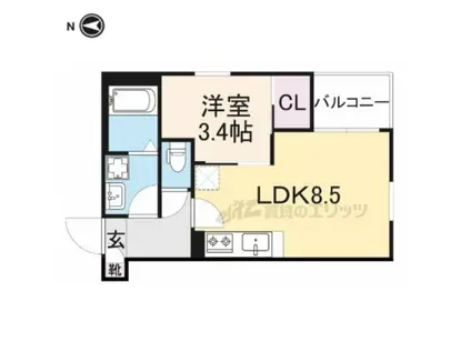 REGALESTーKLC 香里園(1LDK/3階)の間取り写真