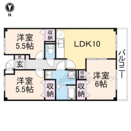 フローレスタ(3LDK/3階)の間取り写真