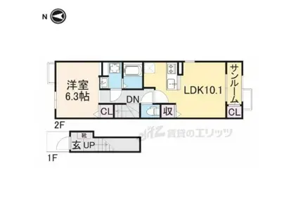 エンジェル(1LDK/2階)の間取り写真