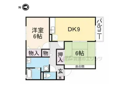 グリーンコート(2DK/2階)の間取り写真