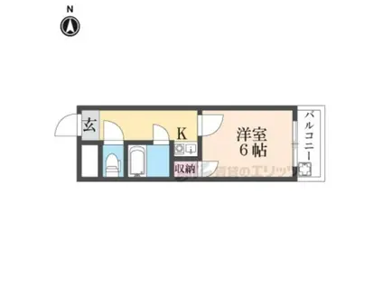 オスカー香里(1K/4階)の間取り写真