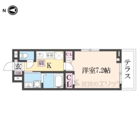 ジュピター(1K/1階)の間取り写真