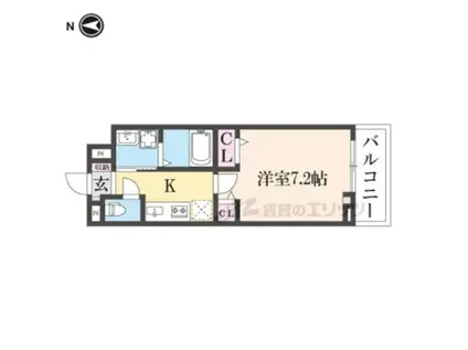 ジュピター(1K/3階)の間取り写真