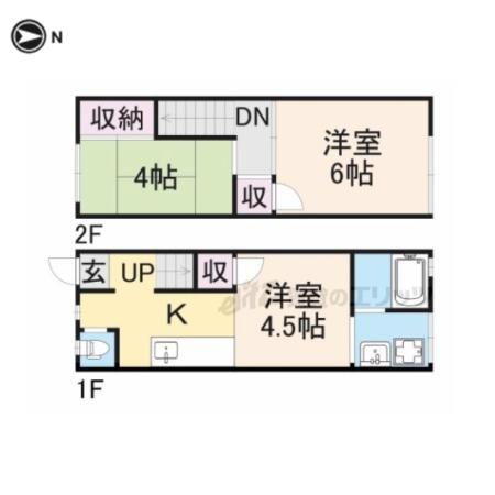 京阪電気鉄道京阪線 中書島駅 徒歩3分 1階建 築52年(3K)の間取り写真